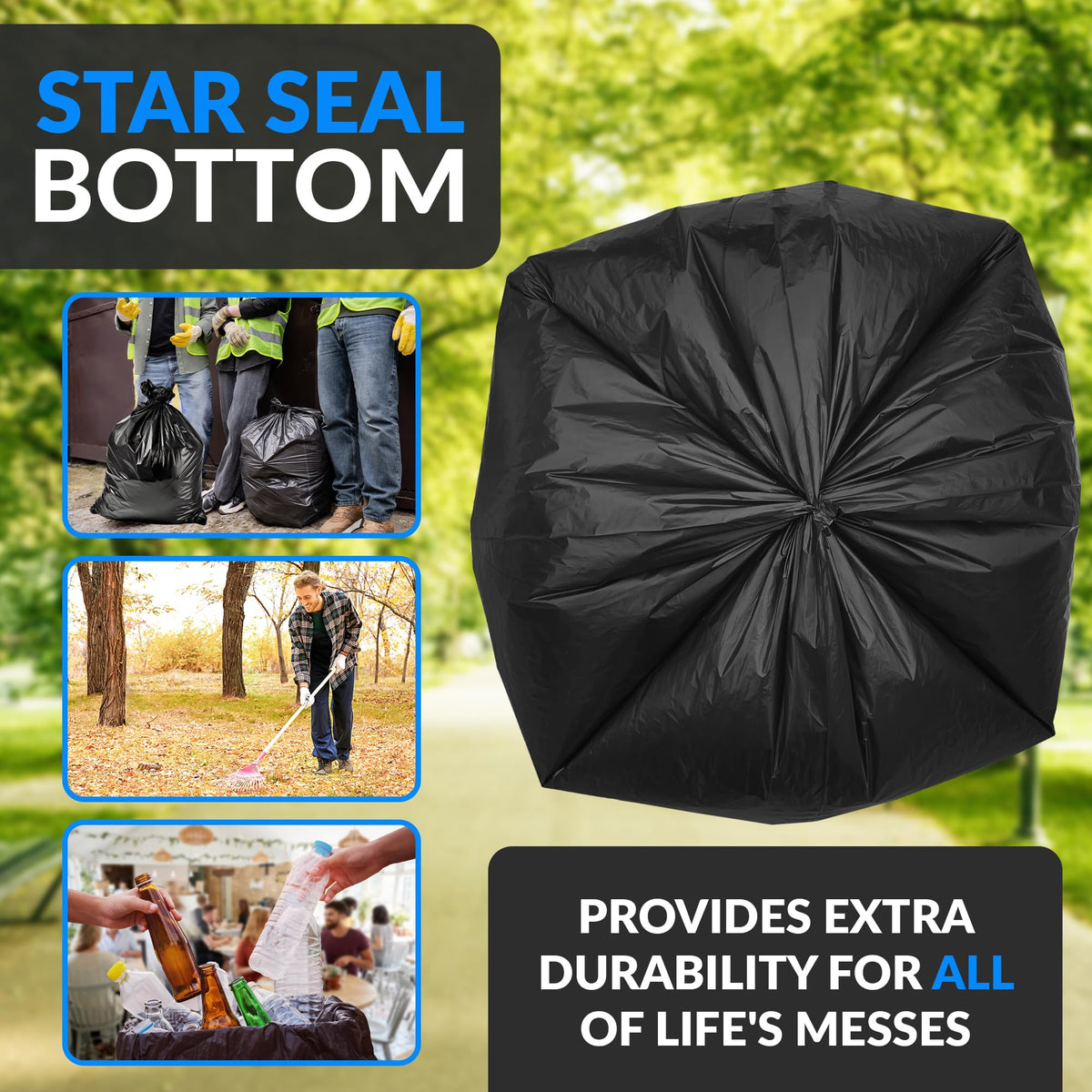 Black Heavy Duty Trash Bags 30 Count P726