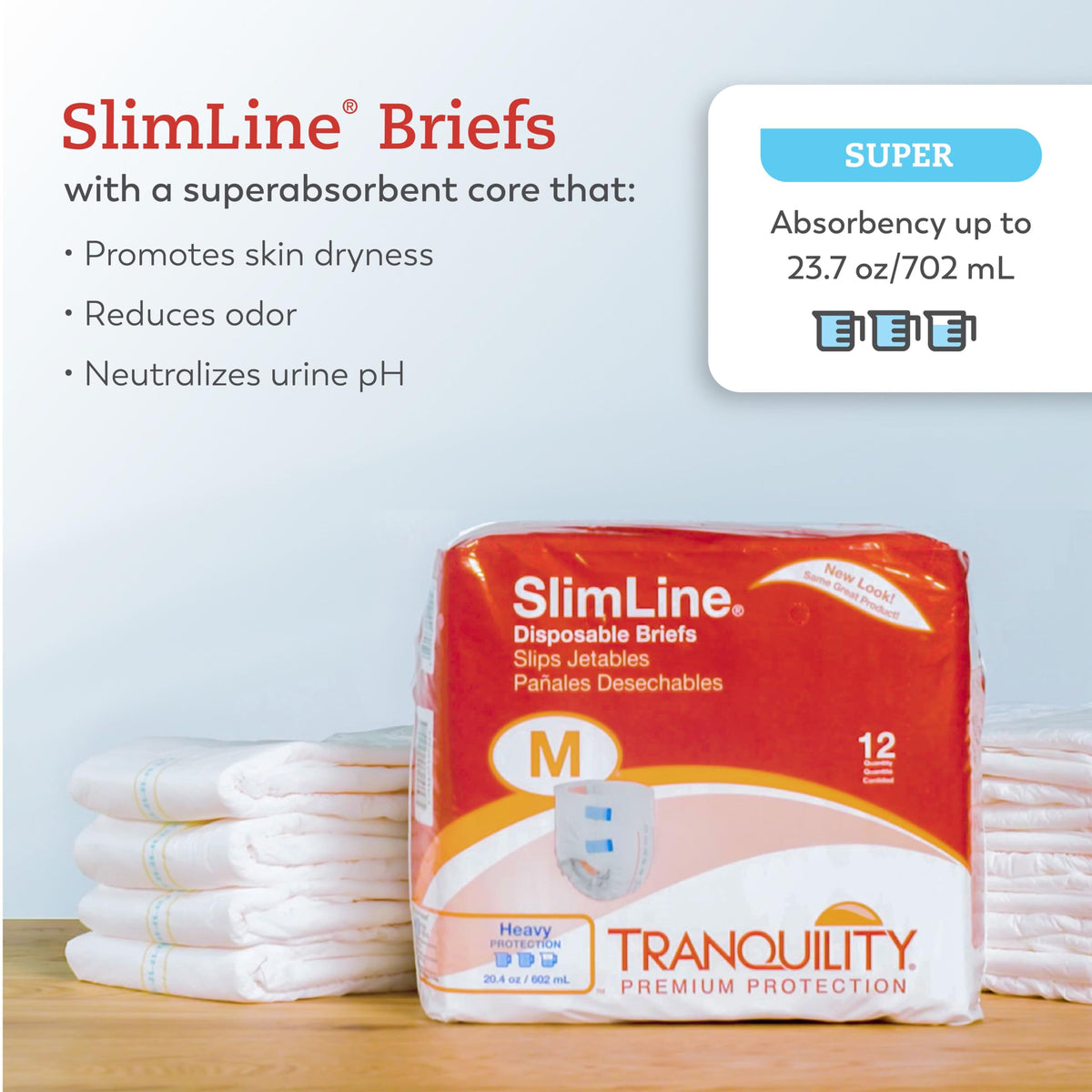 Adult Diapers with Tabs, Medium, 12 Ct O12611