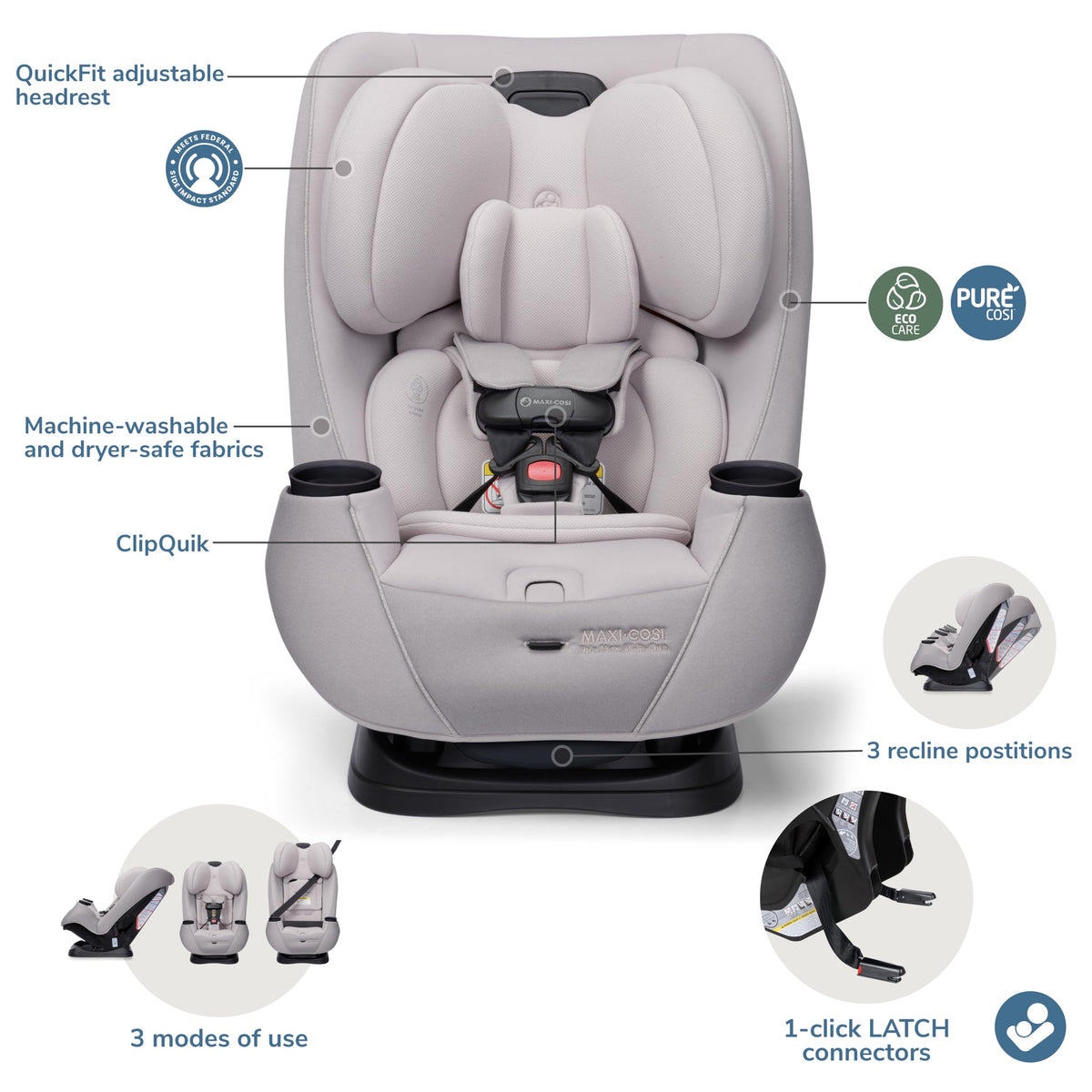 3-in-1 Convertible Car Seat, 5-100 lbs S663769