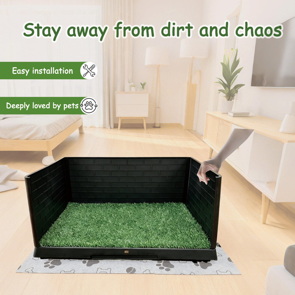 Dog Grass Pad with Tray, 30" X 20", with 2 Reusable Grass Pads P3664
