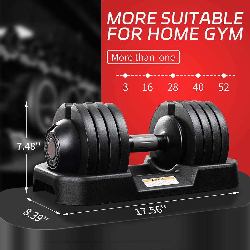 Adjustable Free Weights Dumbbells Set of 2, 52 lbs W936177