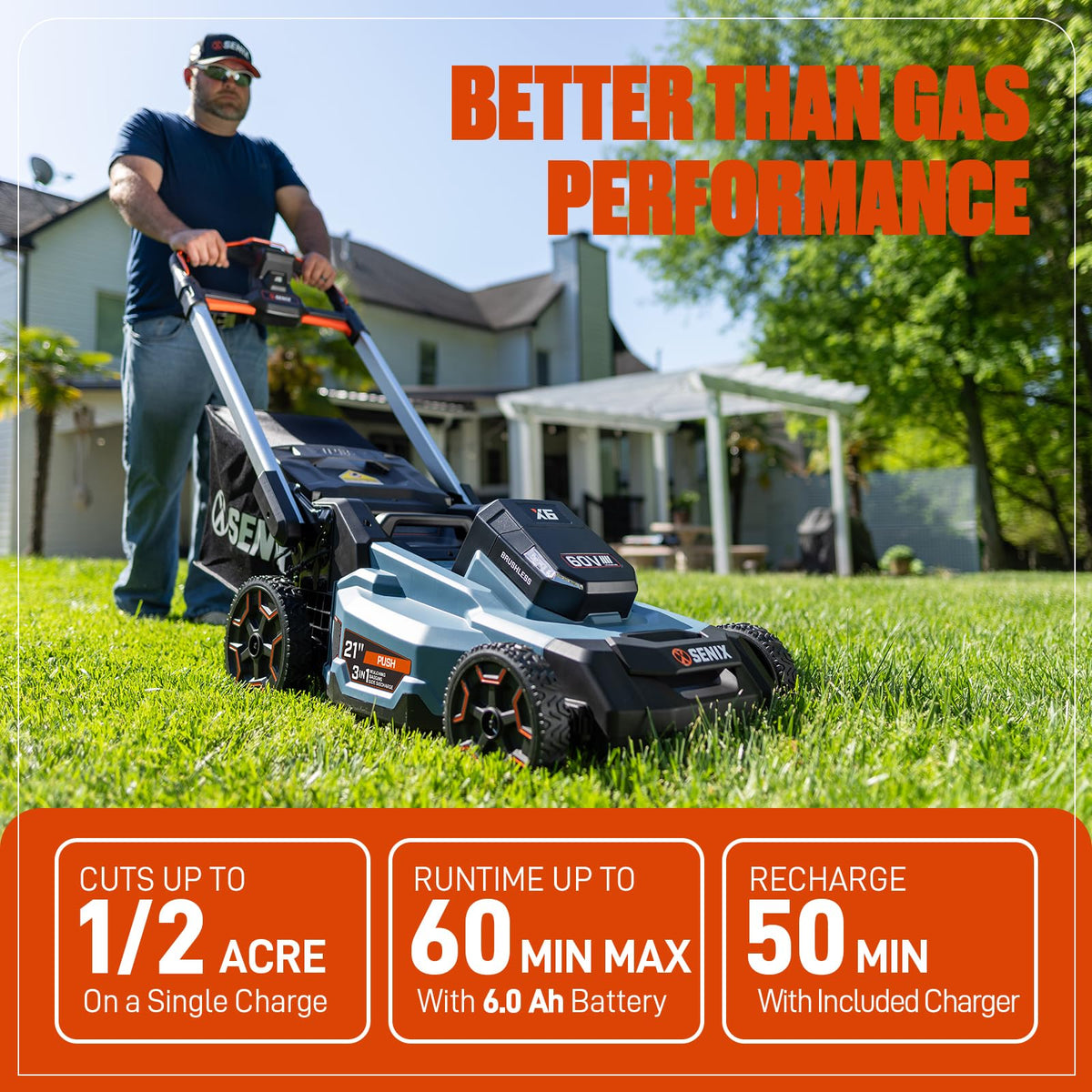 60 Volt Max 21-Inch Cordless Push Lawn Mower O93306