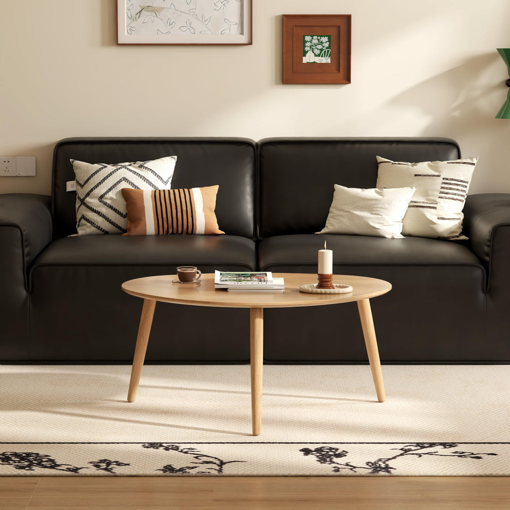 Oval Solid Oak Wood Coffee Table M193884