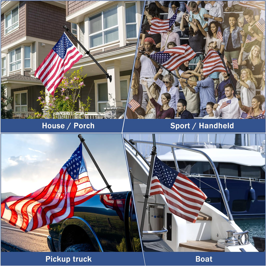 5FT Stainless Steel Wall Mounted Flag Pole Kit with Holder H803