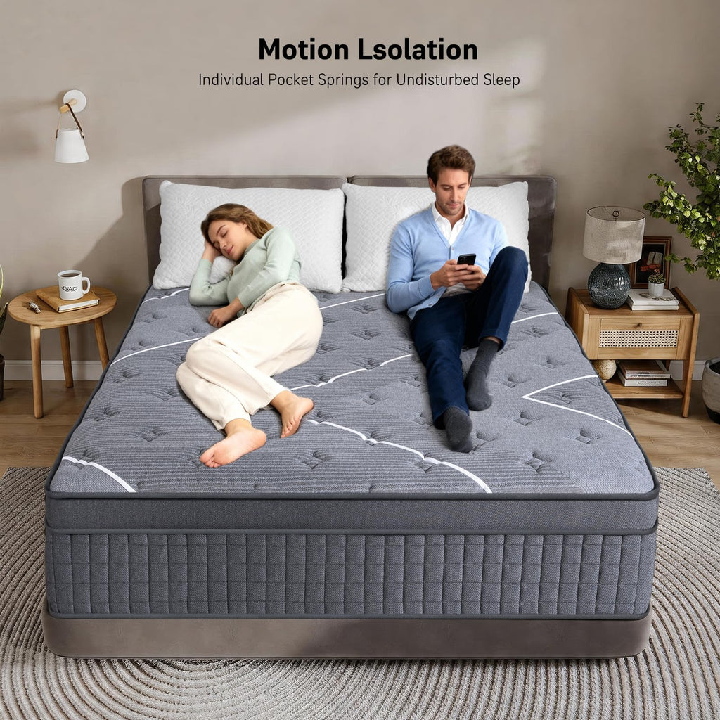 Full Size 12 Inch Gel Memory Foam Pocket Spring Mattress D8425