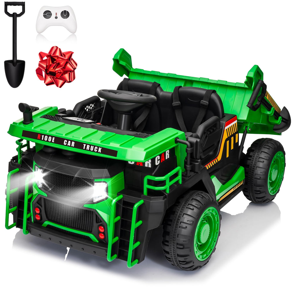 Green 24V Ride On Dump Truck with Electric Dump Bed T13323