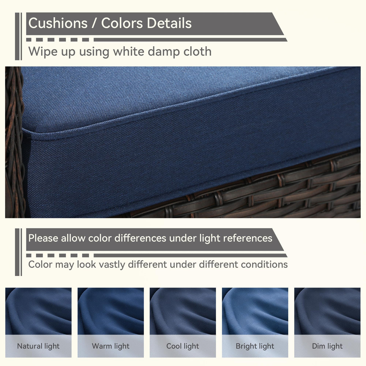 3-Seater Wicker Sofa with Removable Cushions E495