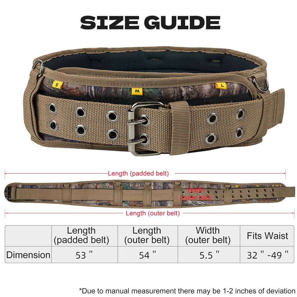 Camo Tool Belt with Suspenders Heavy Duty Carpenter Rig N7941