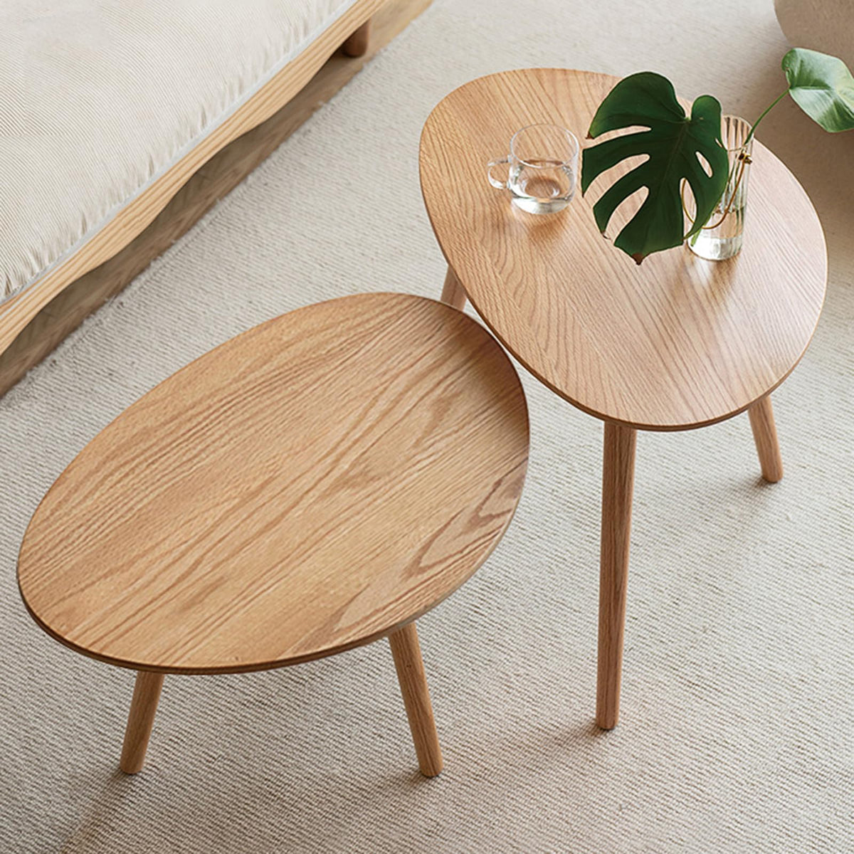 Oval Solid Oak Wood Coffee Table M193884
