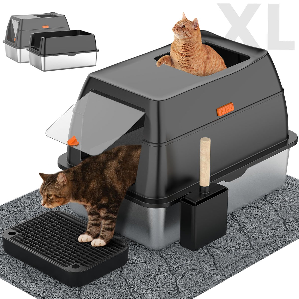 Extra Large Stainless Steel Litter Box with Lid R921790