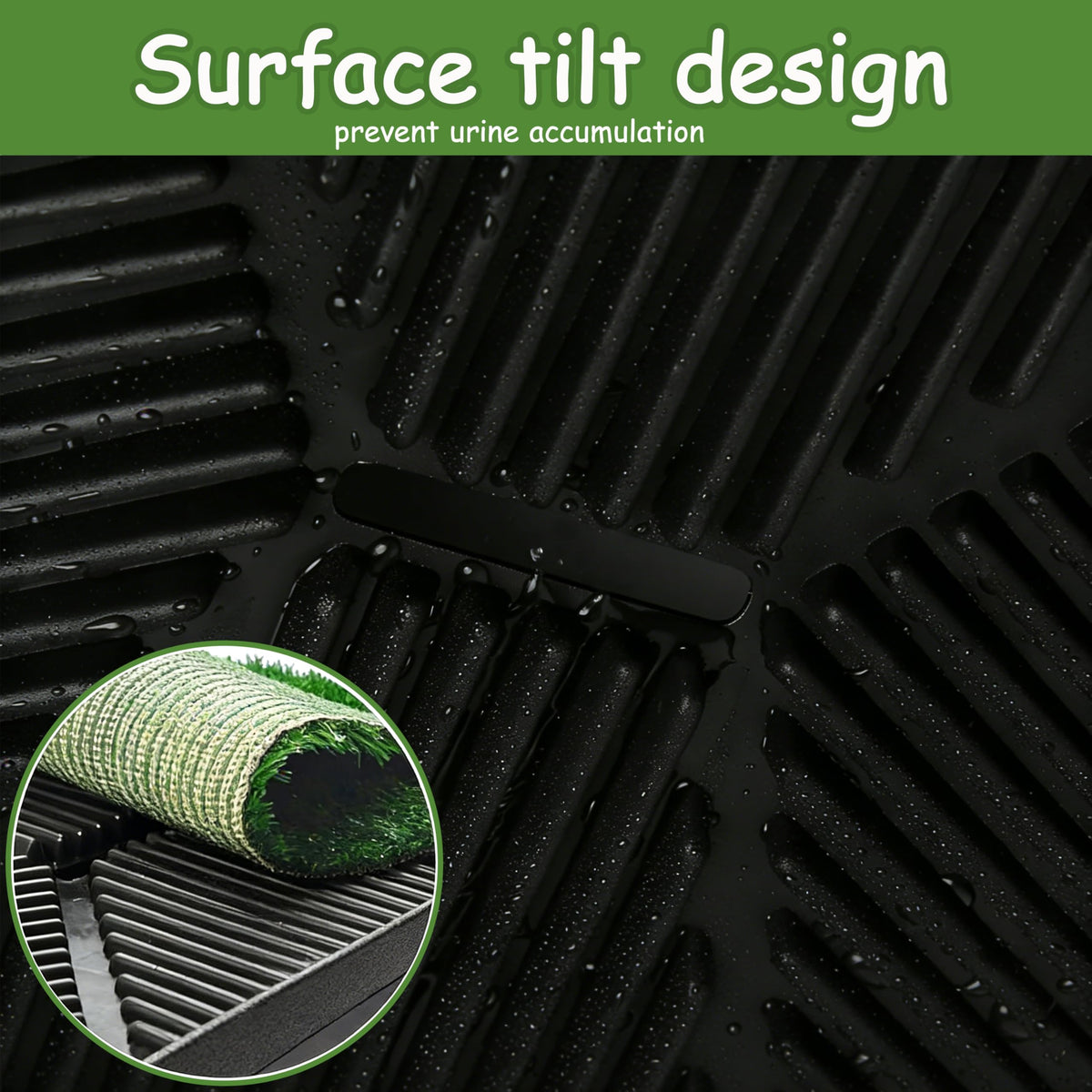 Dog Grass Pad with Tray, 30" X 20", with 2 Reusable Grass Pads P3664