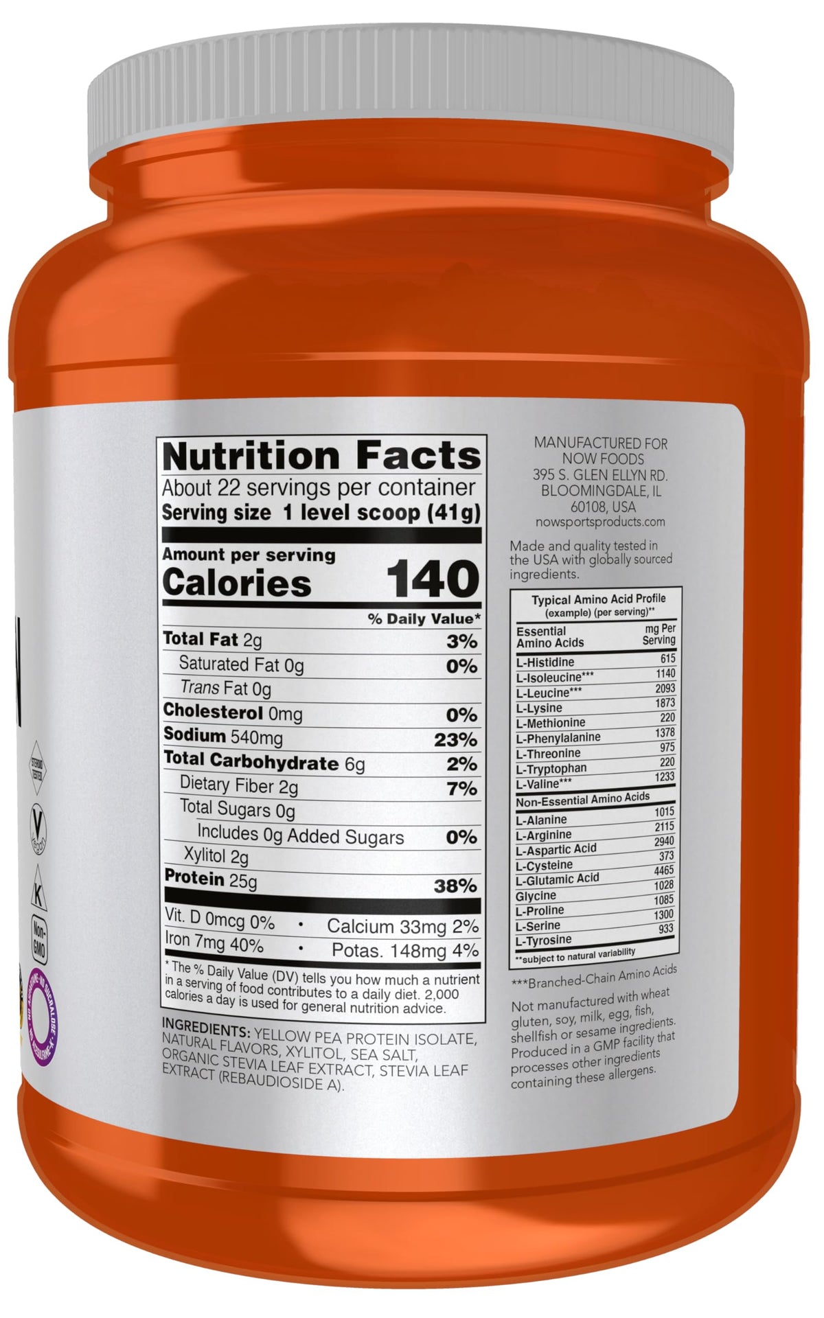 Pea Protein 25 g With BCAAs Vanilla Toffee 2 lbs C5171