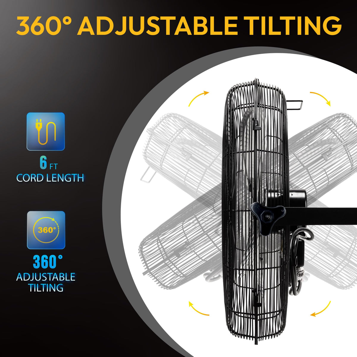 20 Inch High Velocity Industrial Wall Fan, 4750 CFM, 3-Speed, Black Q6795