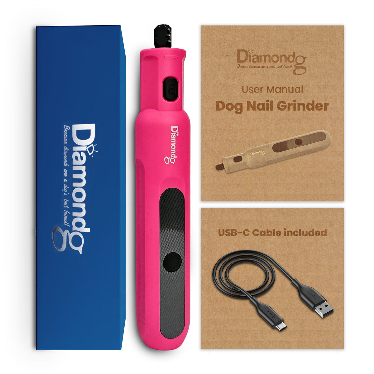 Pink Dog Nail Grinder with LED Light X39423