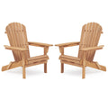 Folding Adirondack Chair Set of 2 Solid Cedar Wood T356930