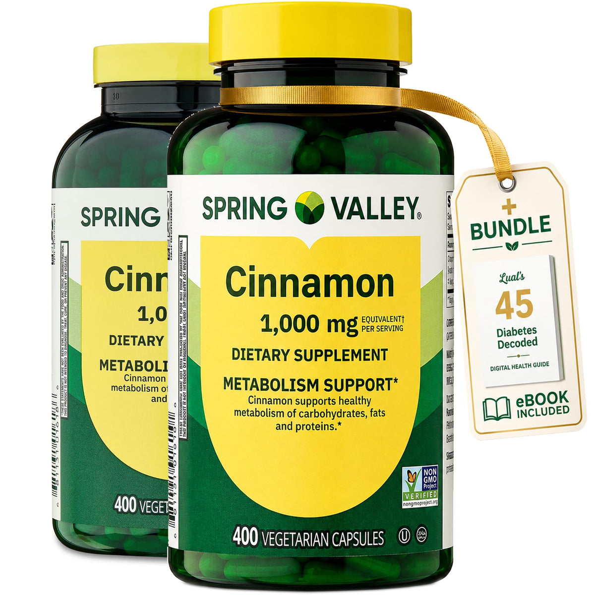 Cinnamon Supplement 1000mg 400 Vegetarian Capsules H97337