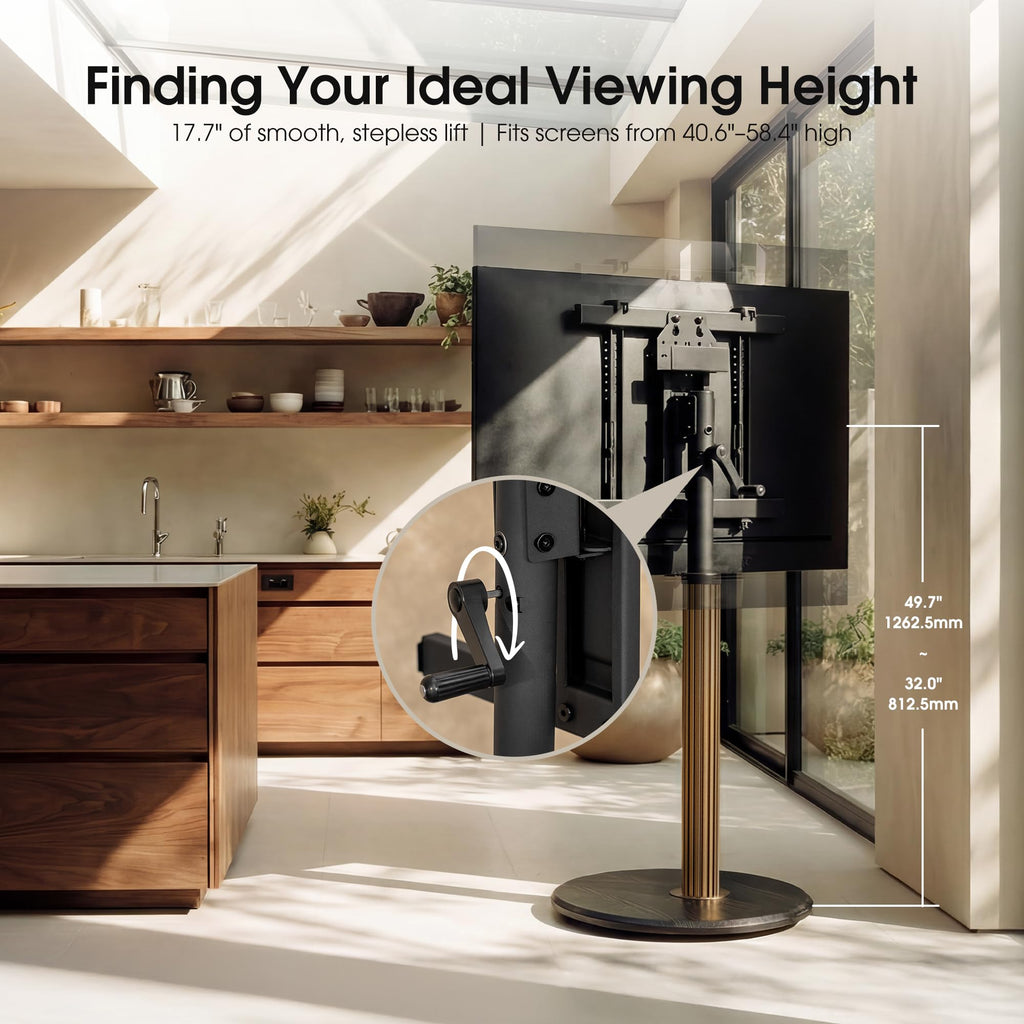 Aluminum Rolling TV Stand for 32-65 inch TVs F917