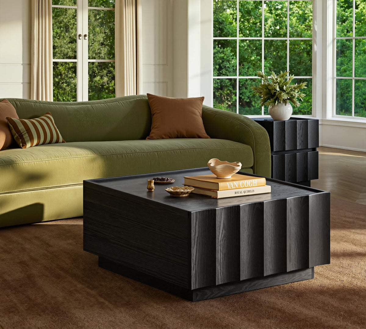 Square Coffee Table with Storage F80496