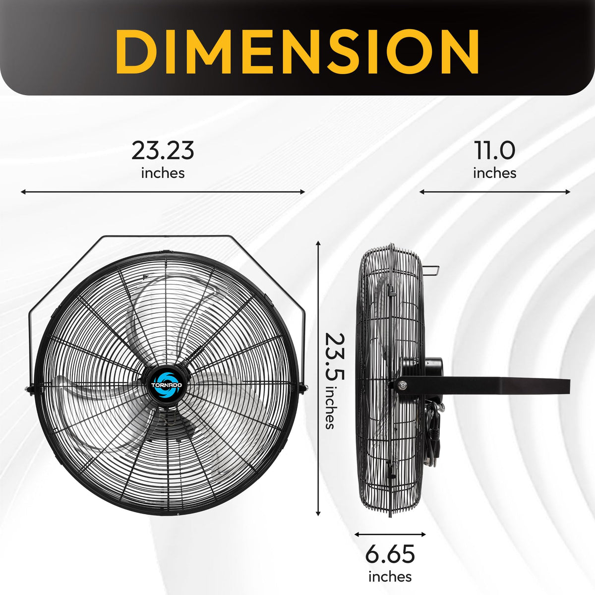 20 Inch High Velocity Industrial Wall Fan, 4750 CFM, 3-Speed, Black Q6795