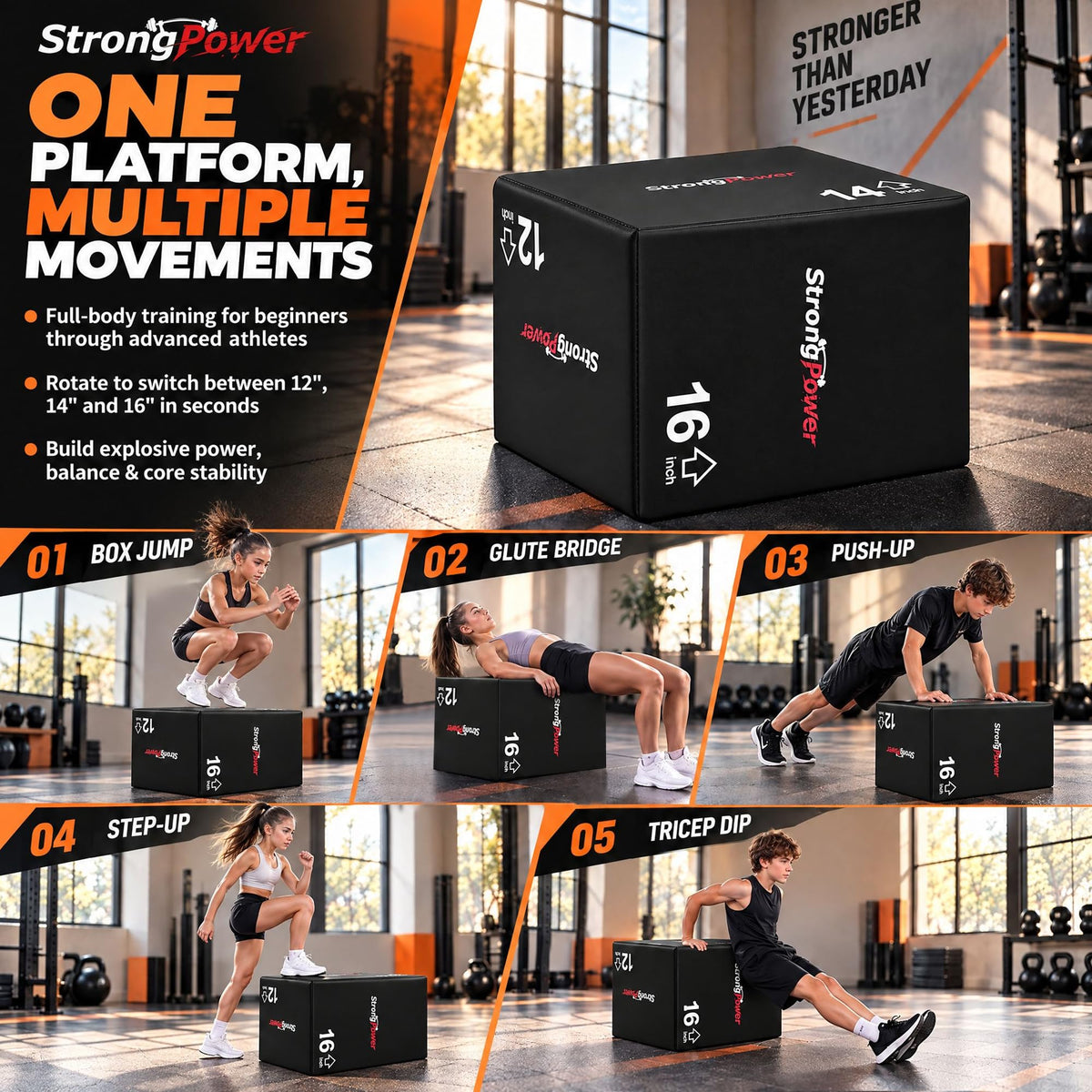 3-in-1 Foam Plyometric Jump Box R269428