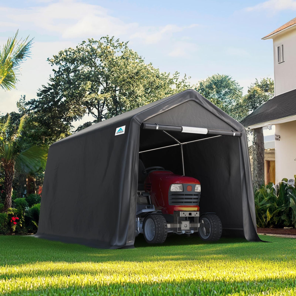 8x14 ft Steel Portable Garage Shelter with 2 Roll up Doors C308
