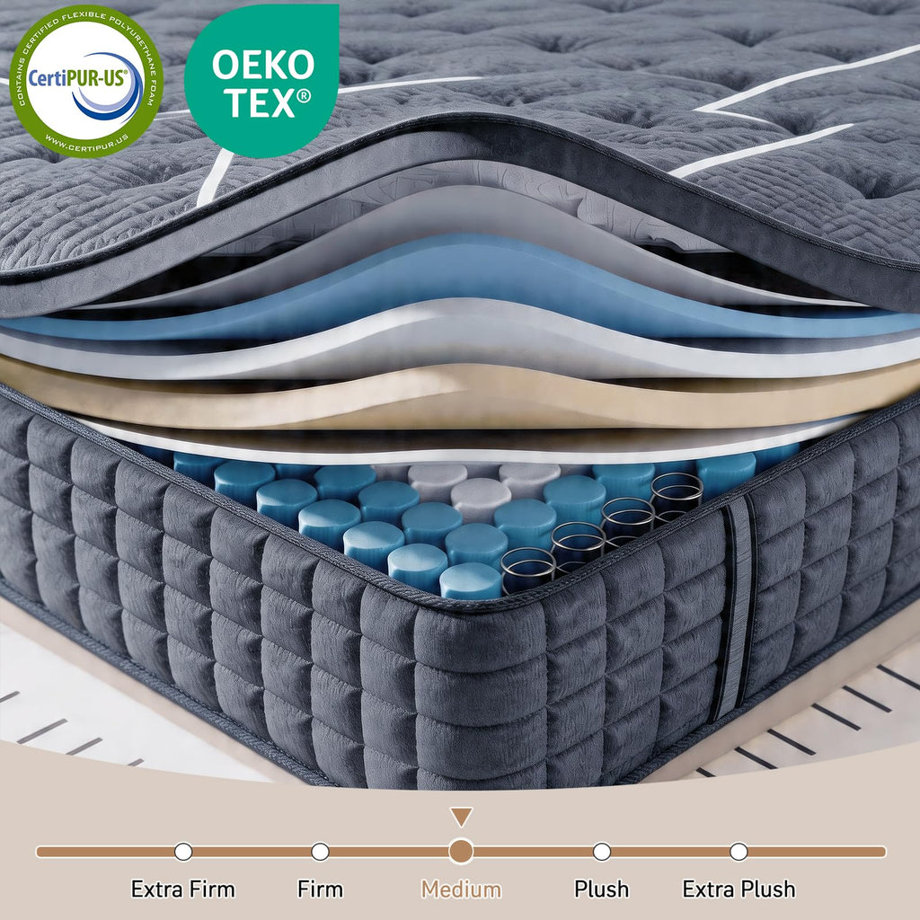 Full Size 12 Inch Gel Memory Foam Pocket Spring Mattress D8425