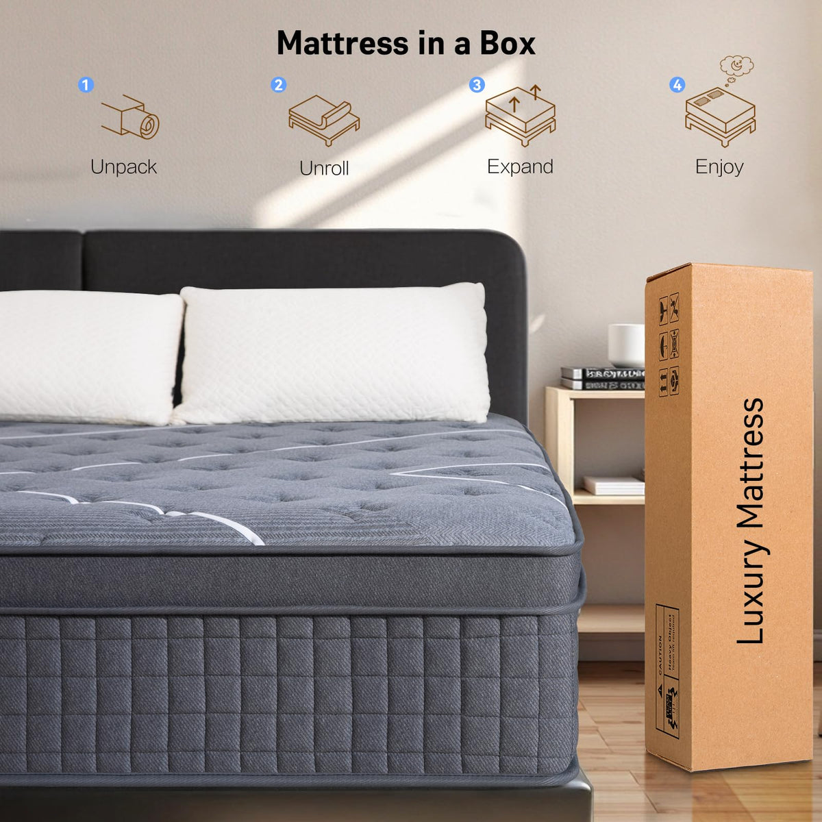 Full Size 12 Inch Gel Memory Foam Pocket Spring Mattress D8425