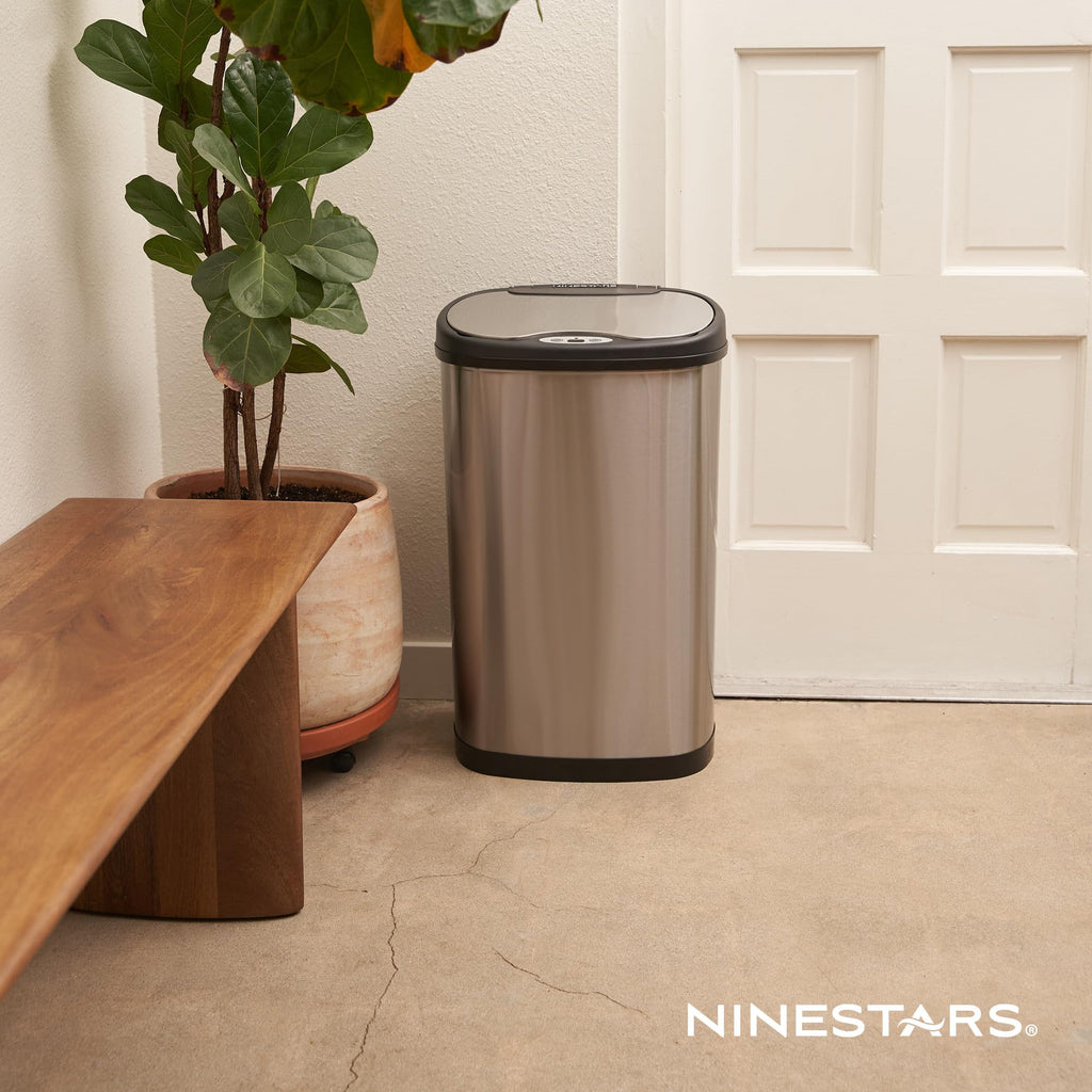 13 Gallon Oval Automatic Trash Can, 50L Stainless Steel C20531