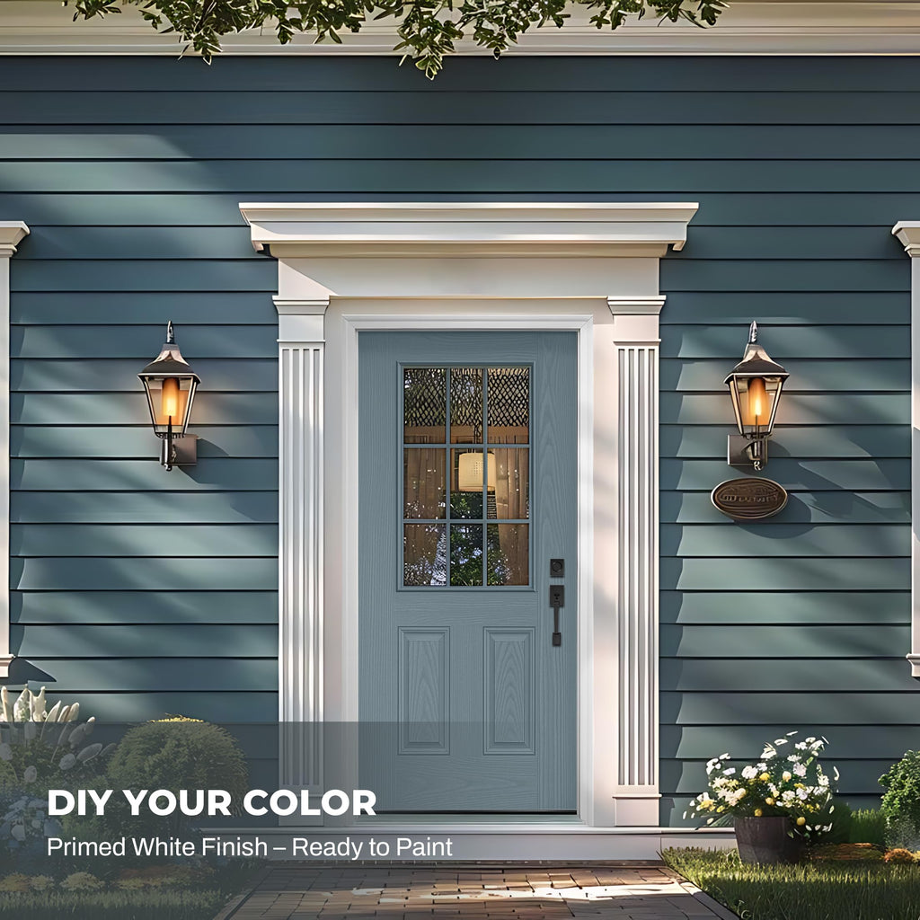 Fiberglass Exterior Door with Brickmould, 36'' x 80'' Front Entry Door D1252