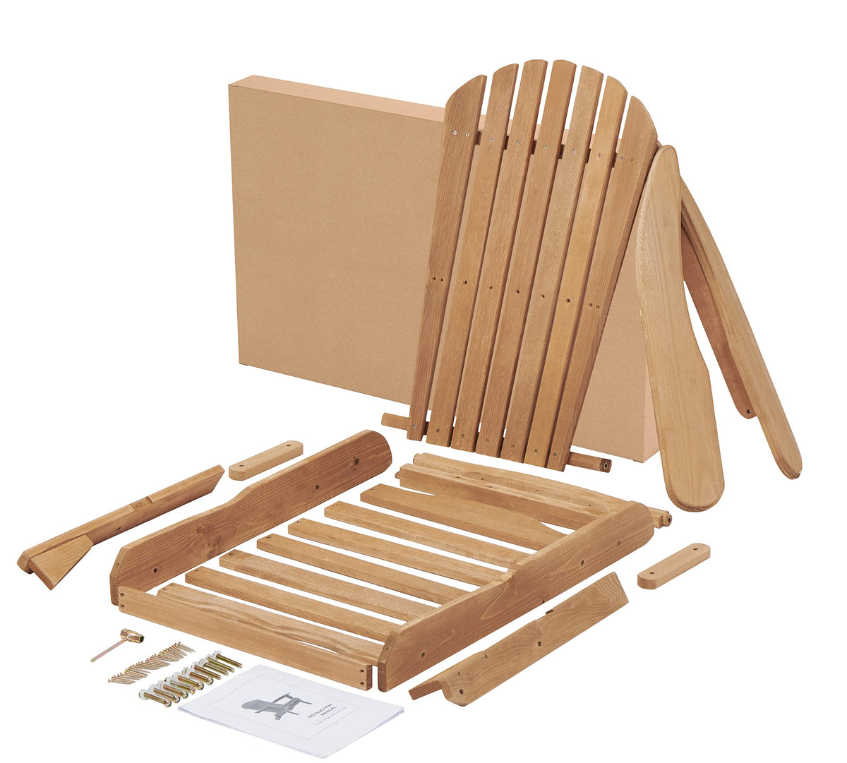 Folding Adirondack Chair Set of 2 Solid Cedar Wood T356930