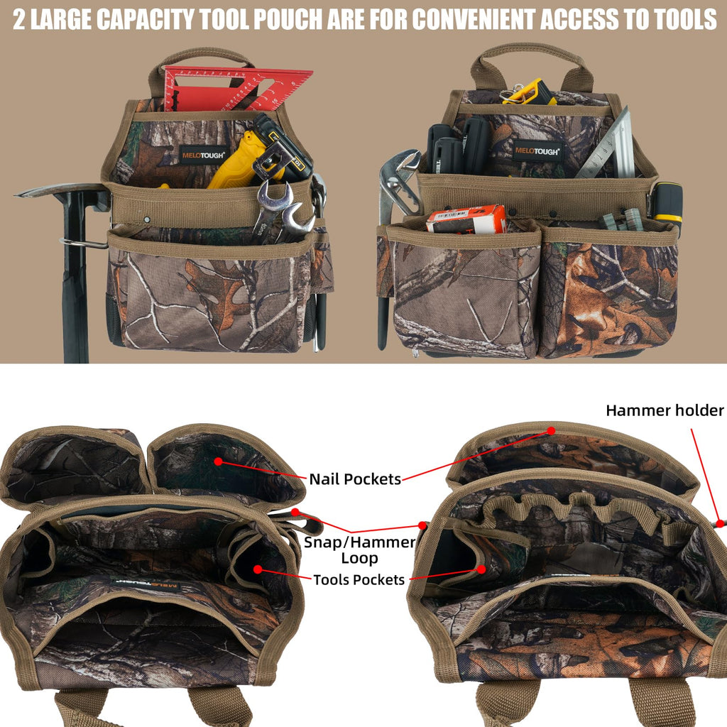 Camo Tool Belt with Suspenders Heavy Duty Carpenter Rig N7941