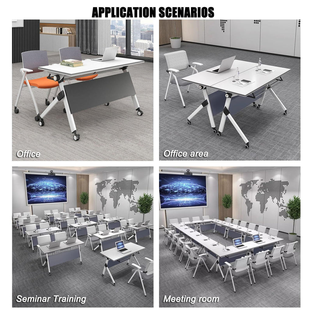 Folding Conference Table with Wood Top & Metal Frame E713