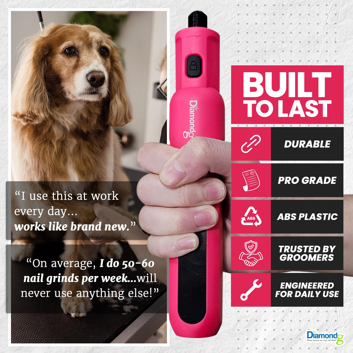 Pink Dog Nail Grinder with LED Light X39423