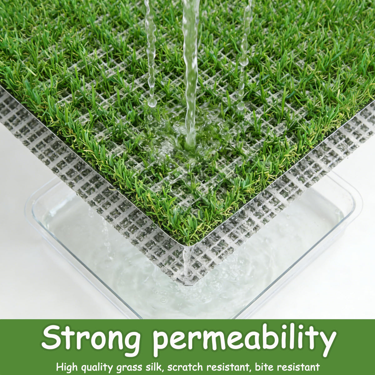 Dog Grass Pad with Tray, 30" X 20", with 2 Reusable Grass Pads P3664