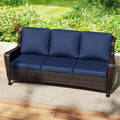 3-Seater Wicker Sofa with Removable Cushions E495