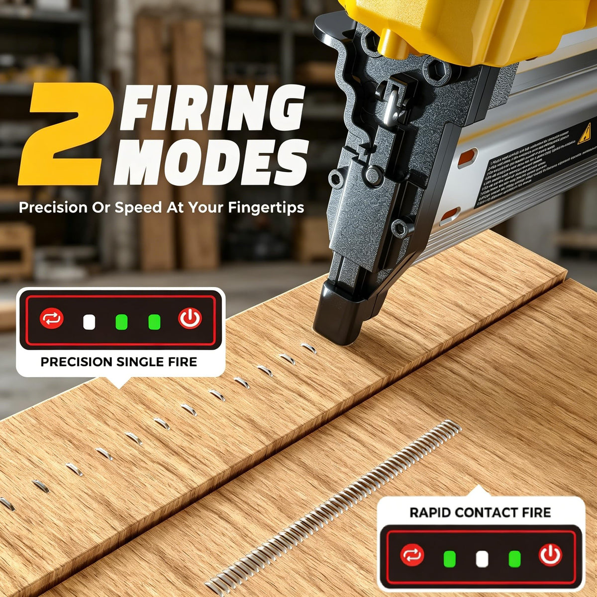 Cordless 2Inch Brad Nailer, 2-in-1 Staple Gun, 18 Gauge Battery Powered B301895